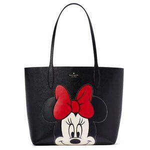 New Disney X Kate Spade Reversible Minnie Large Tote Black Multi